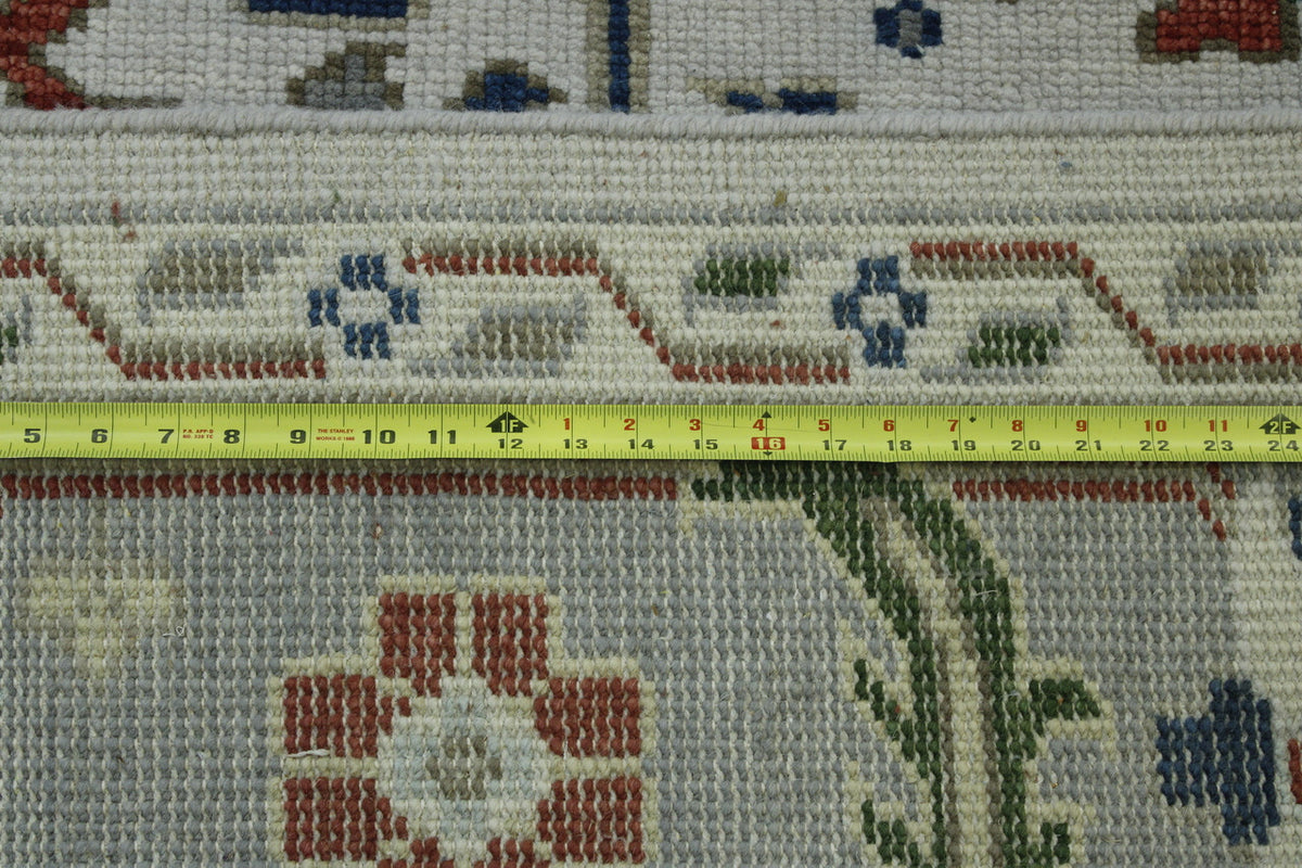 Close-up of wool pile, Gray & Beige rug