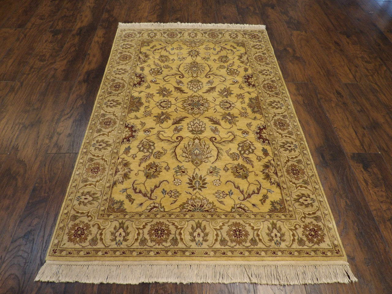 Close-up of wool pile, Gold rug