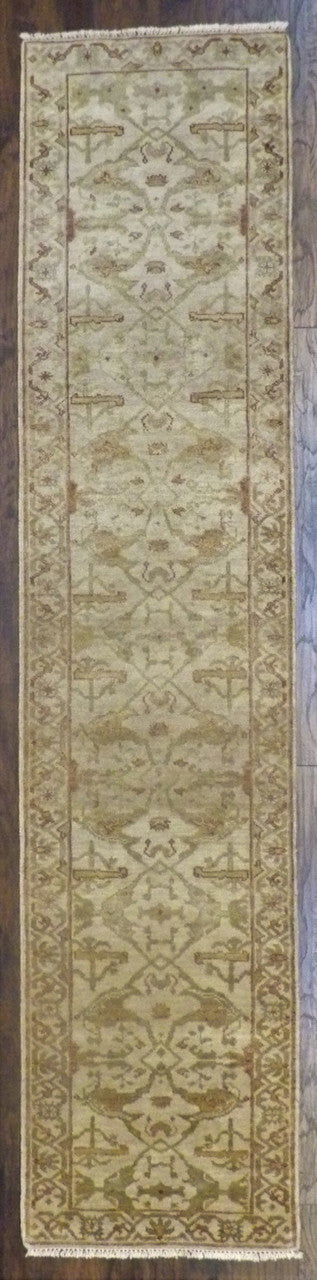 Turk Oushak Stone Wash hand-knotted wool rug in Gold, full view