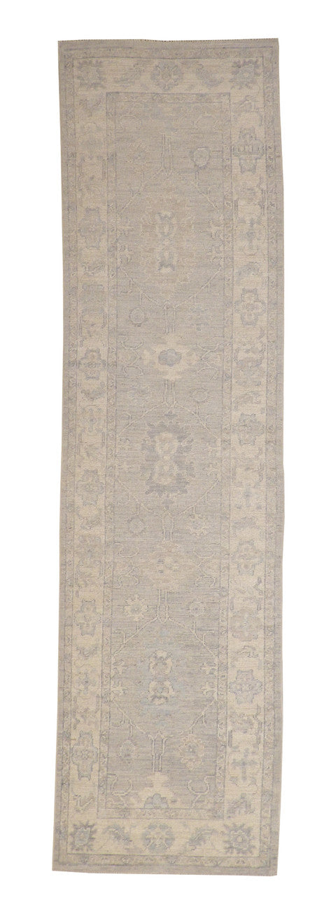 Oushak Wash Chobi hand-knotted wool rug in Blue, full view