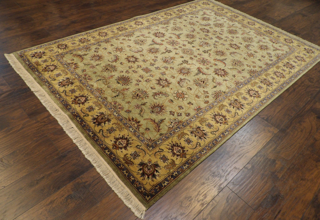 Green Ziegler tie-dye rug in a room setting