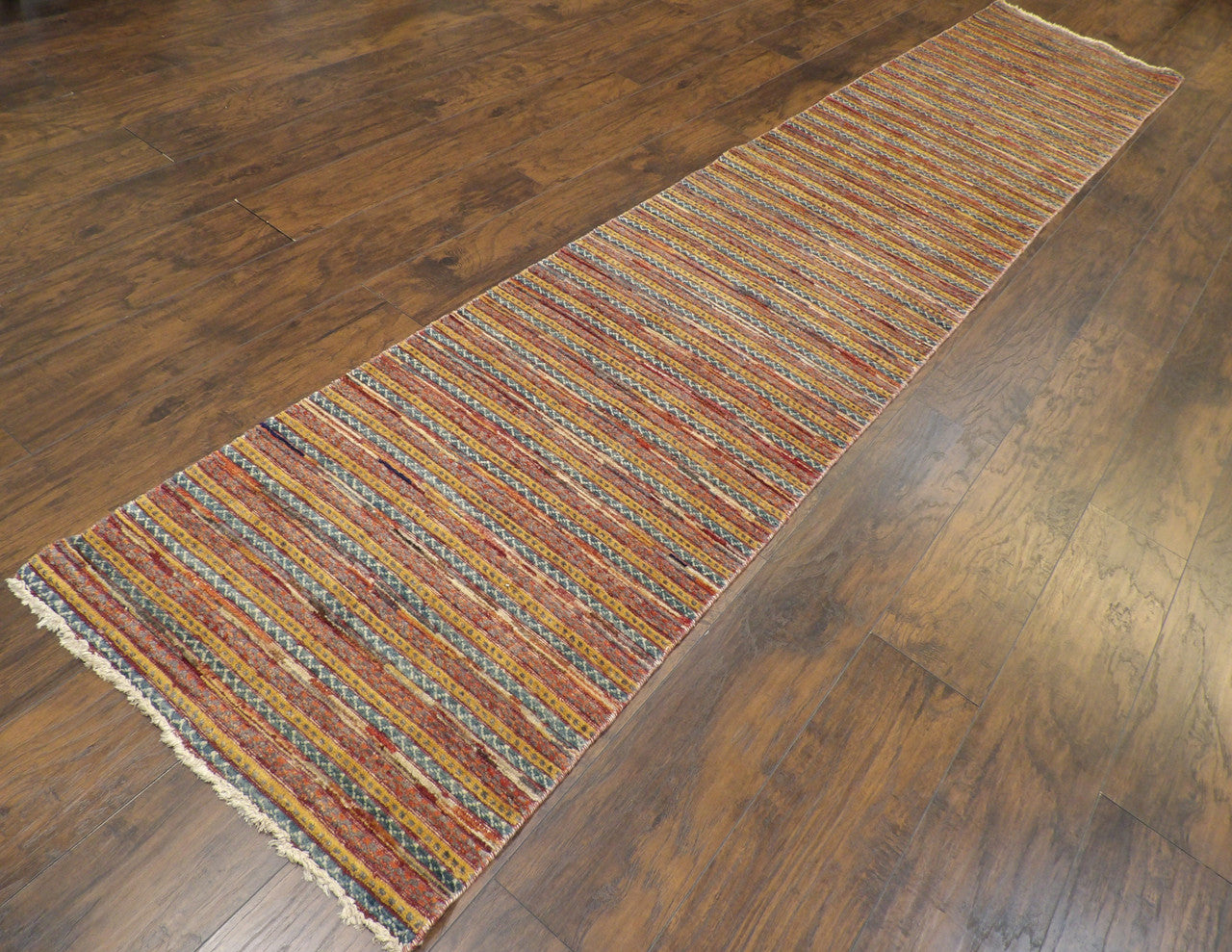 Carved stripe pattern detail, tribal runner