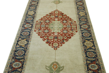 Close-up of wool pile, Blue & Beige rug