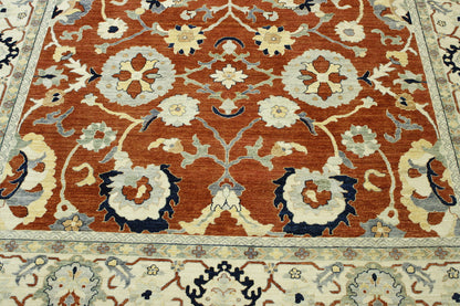 Beige & Rust Tribal Fine Chobi rug in room setting