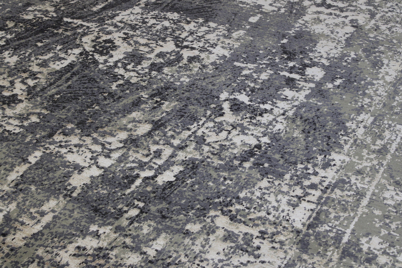 Back of Transitional Abstract Broken Design hand-knotted rug