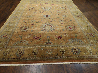 Back of hand-knotted Ziegler rug showing construction