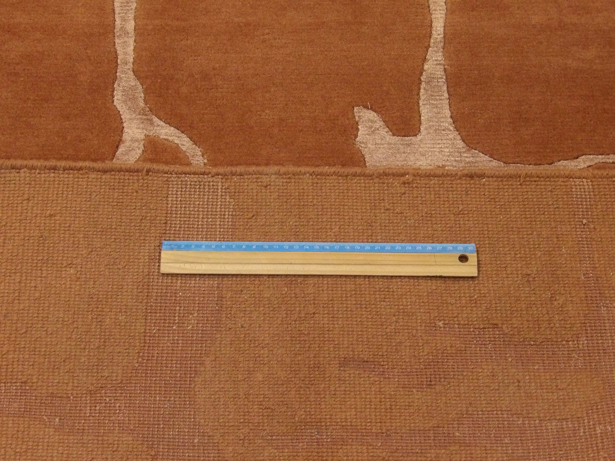 Rust wave rug in room setting