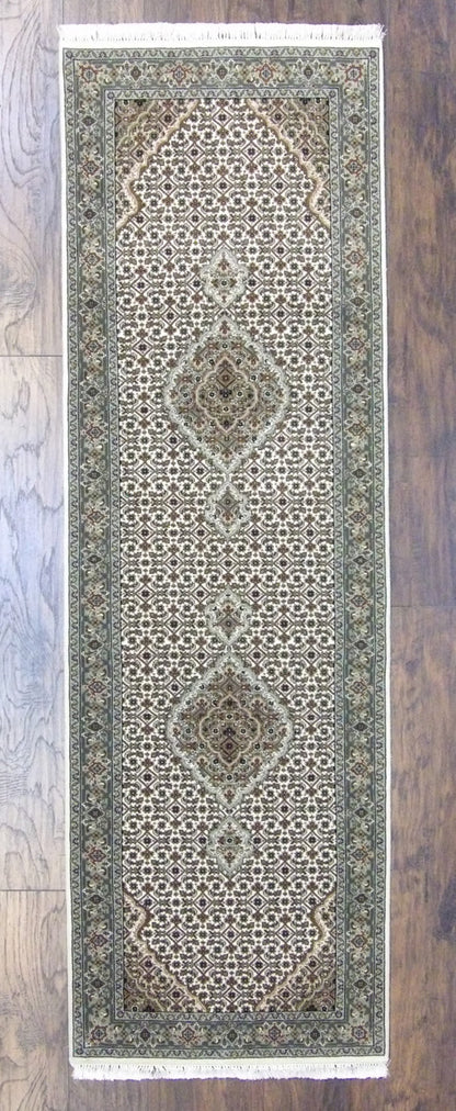 Fine Persian Tabriz hand-knotted wool rug in Black & Red, full view