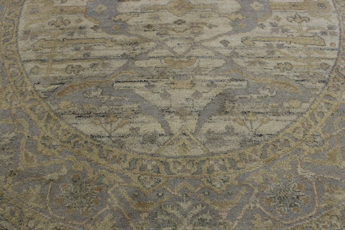 Close-up of wool pile, Blue & Beige rug