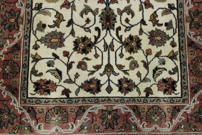 Beige & Pink Traditional Indo Mashad rug in room setting