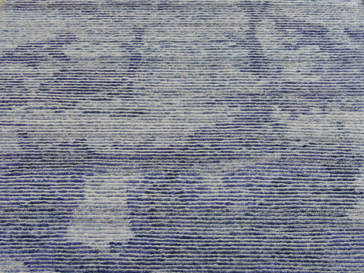 Back of Modern Silky Abstract hand-knotted rug