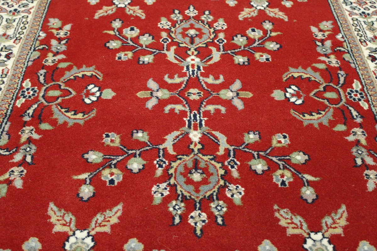 Back of Traditional Fine Indo Sharukh hand-knotted rug