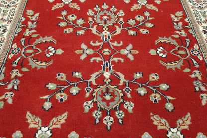 Back of Traditional Fine Indo Sharukh hand-knotted rug
