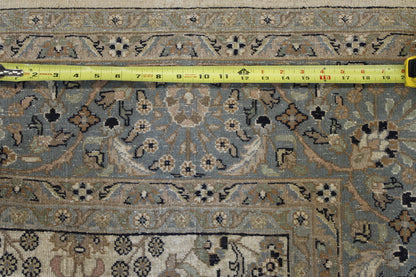 Blue & Beige Traditional Indo Herati rug in room setting
