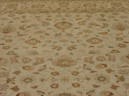 Back of Oushak Chobi Natural Dye Antique Wash hand-knotted rug