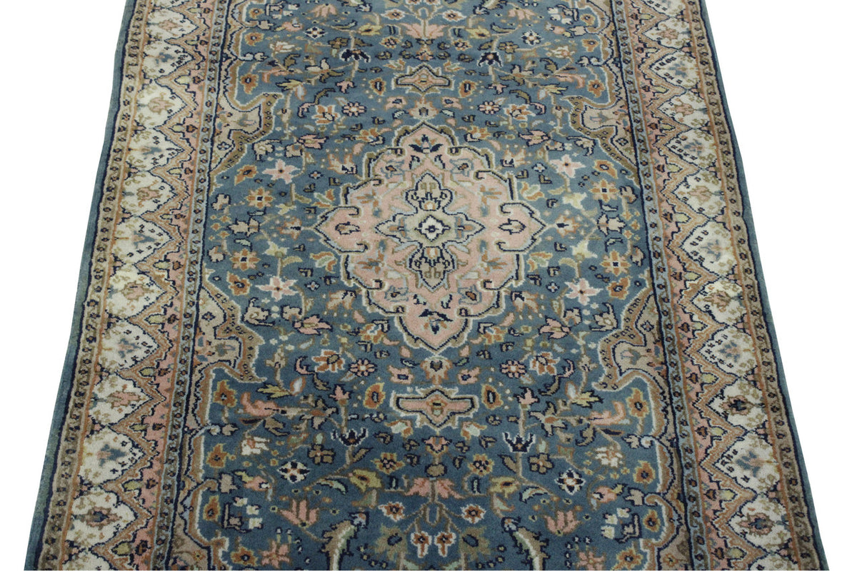 Back of Traditional Indo Kerman hand-knotted rug