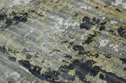 Close-up of silk pile, Blue & White rug