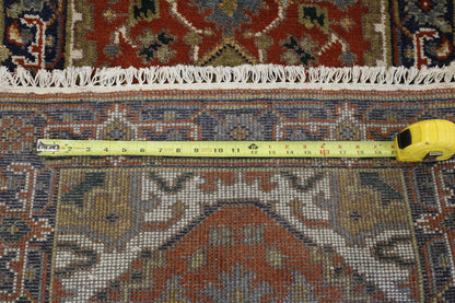 Tribal Indo Heriz rug corner detail