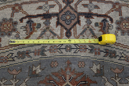 Gray & Beige Tribal Indo Heriz rug in room setting