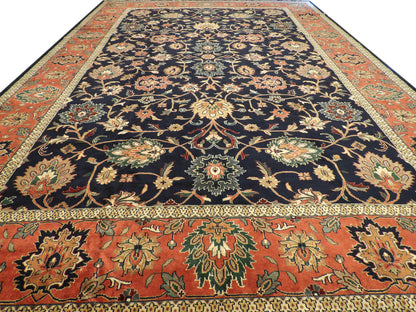 Close-up of wool pile, Blue & Red rug