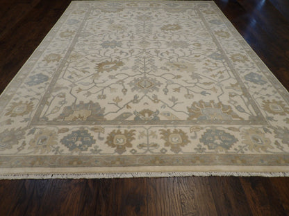 Turk Oushak Natural-dye 9'0"x12'0" Hand-knotted Rug-w290