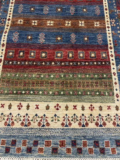 Tribal Nomad Vege Dye Wool Hand Knotted Rug 3'11''x5'09''  - AR77866