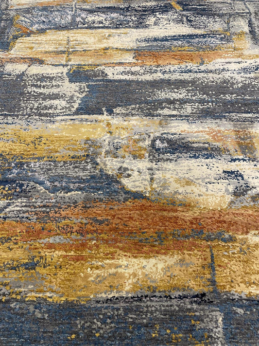 Fine Abstract Silk and Wool Hand Knotted Rug 6'07''x9'09''  - AR83897
