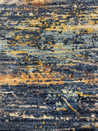 Fine Abstract  Silk and Wool Hand Knotted Rug 2'06''x10'01''  - AR73957