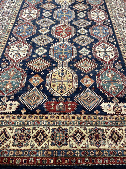 Caucasian Fine Super Kazak Wool Hand Knotted Rug 8'07''x12'07''  - AR81535