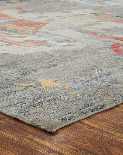 Modern Hand Knotted Rug Wool & Silk - KHW9580