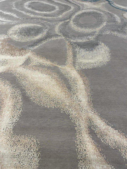 Modern Tibetian Wool Hand Knotted Rug 12'01''x14'11''  - AR81891