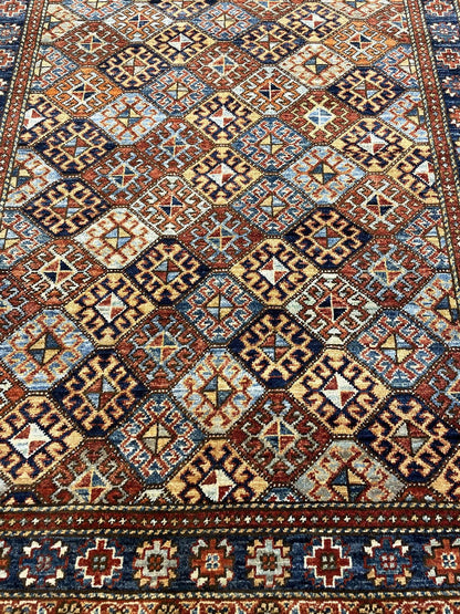 Tribal Nomad Vege Dye Wool Hand Knotted Rug 3'06''x4'09''  - AR78682