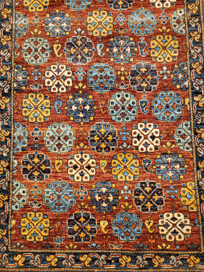 Tribal Nomad Vege Dye Wool Hand Knotted Rug 2'11''x4'11''  - AR78690