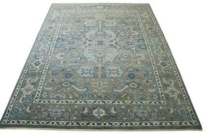 Close-up of wool pile, Blue & Gray rug