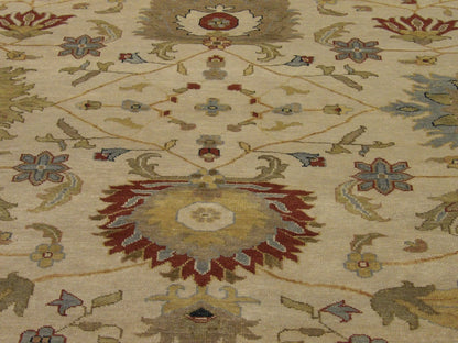 Back of Fine Oushak Ziegler hand-knotted rug