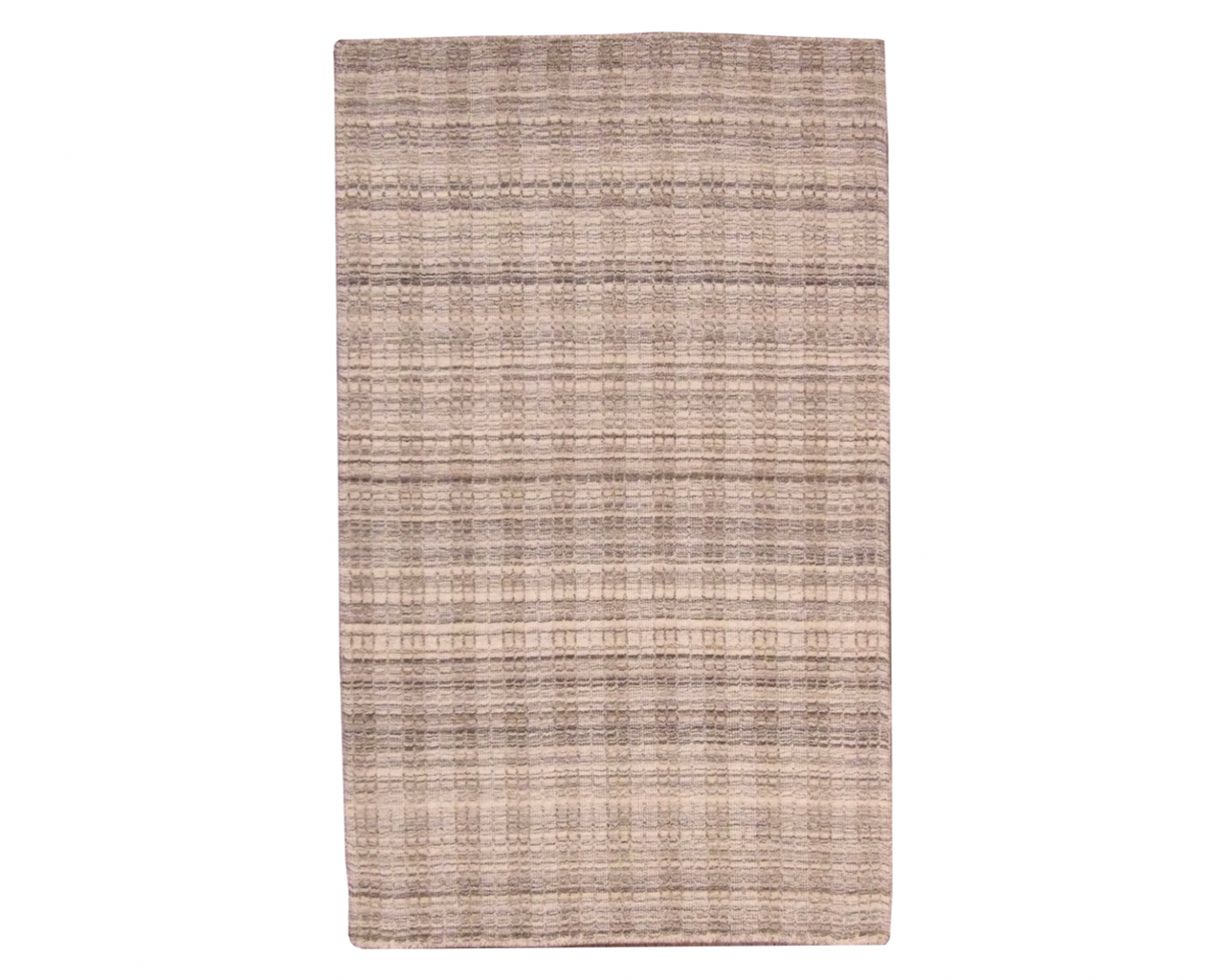 Modern Grass Design Loom Knotted hand-knotted wool rug in Gray & White, full view