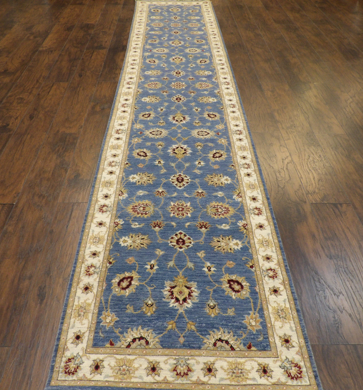 Kashan Traditional hand-knotted wool runner in Beige, 2'6" x 13'7", SKU W1163