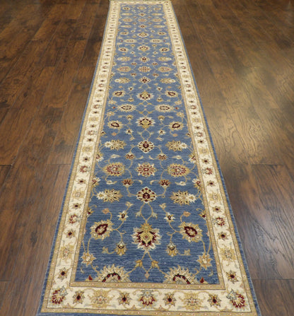 Kashan Traditional hand-knotted wool runner in Beige, 2'6" x 13'7", SKU W1163