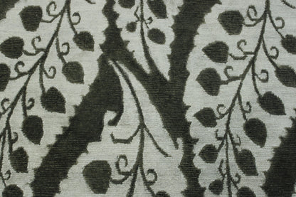Back of Modern Ikat Design hand-knotted rug