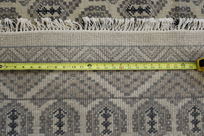 Oushak Kerman Design hand-knotted wool rug in Blue & Gray, full view