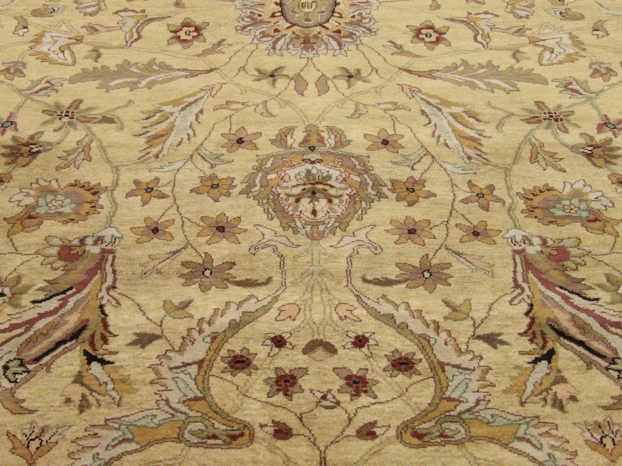 Back of Fine Kashan Tie Dye hand-knotted rug