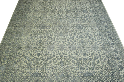 Blue & White Transitional Fine Haji Jalili rug in room setting