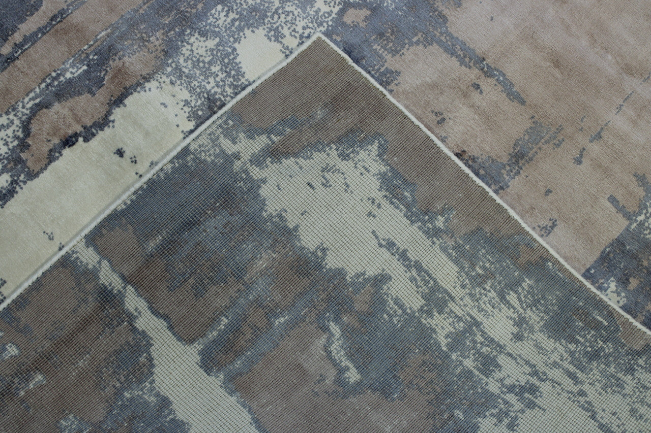 Back of Modern Abstract Design hand-knotted rug