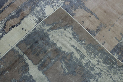 Back of Modern Abstract Design hand-knotted rug