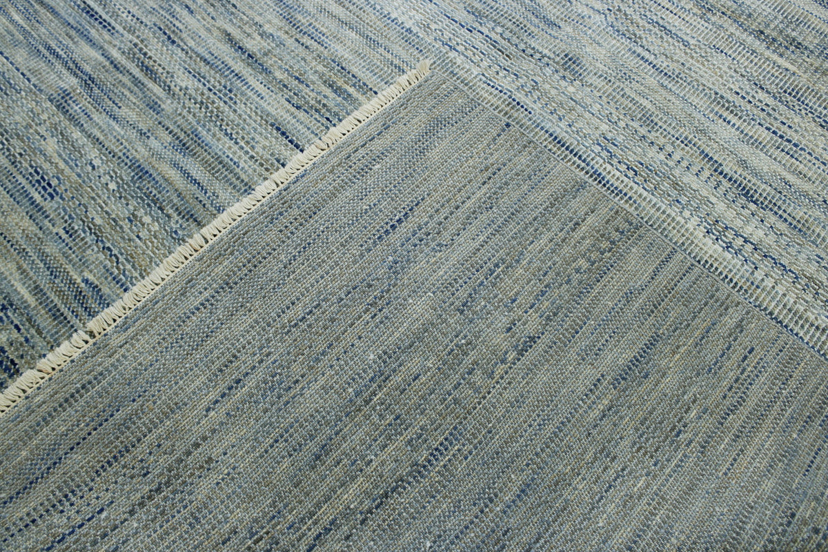 Back of Modern Grass Design hand-knotted rug