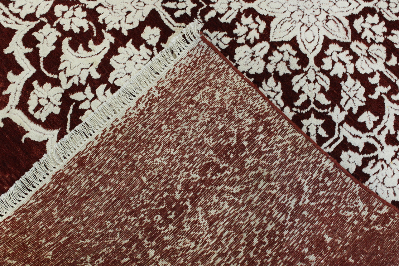 Red & White Modern Vintage Star Design rug in room setting