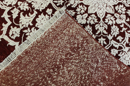 Red & White Modern Vintage Star Design rug in room setting