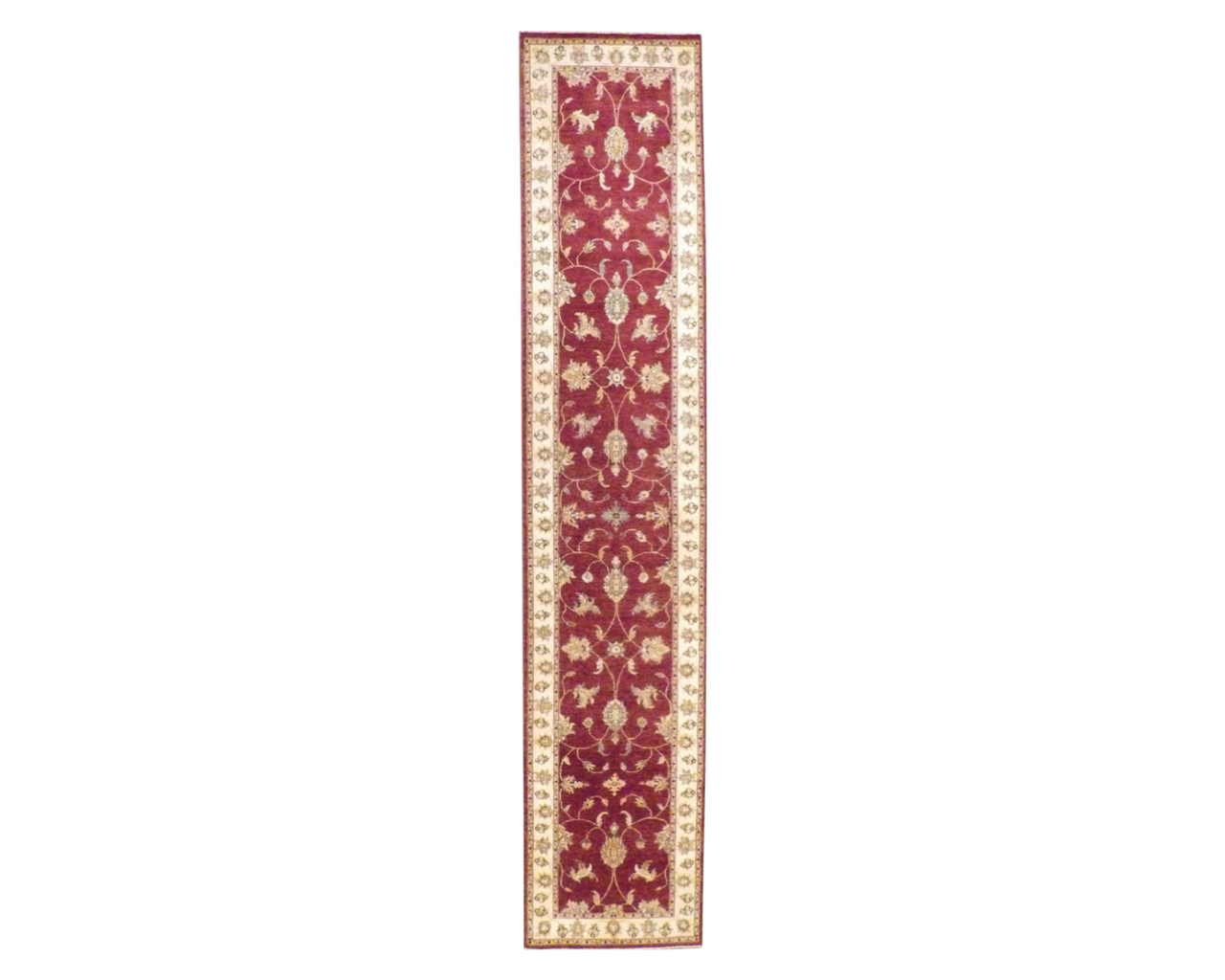 Kashan Oushak / Peshawar hand-knotted wool runner in Beige, 3'0" x 14'11", SKU W1165
