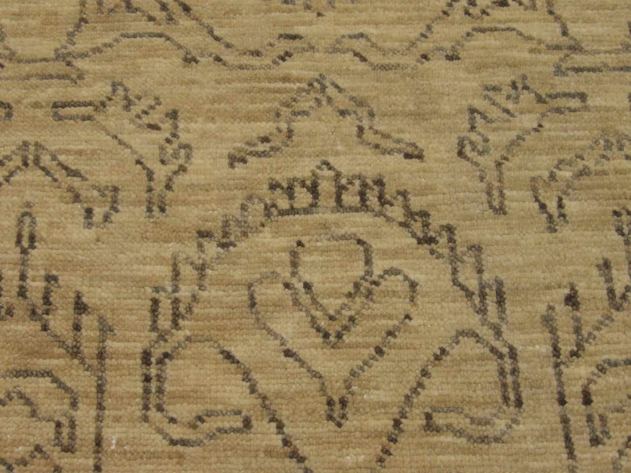 Back of Ikat Oushak Natural Dye Wash hand-knotted rug