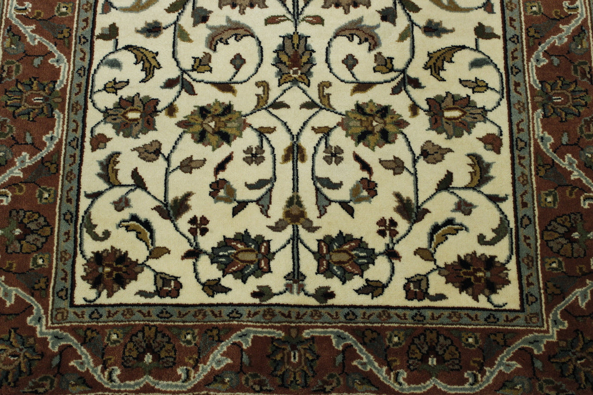 Close-up of wool pile, Brown & Beige rug